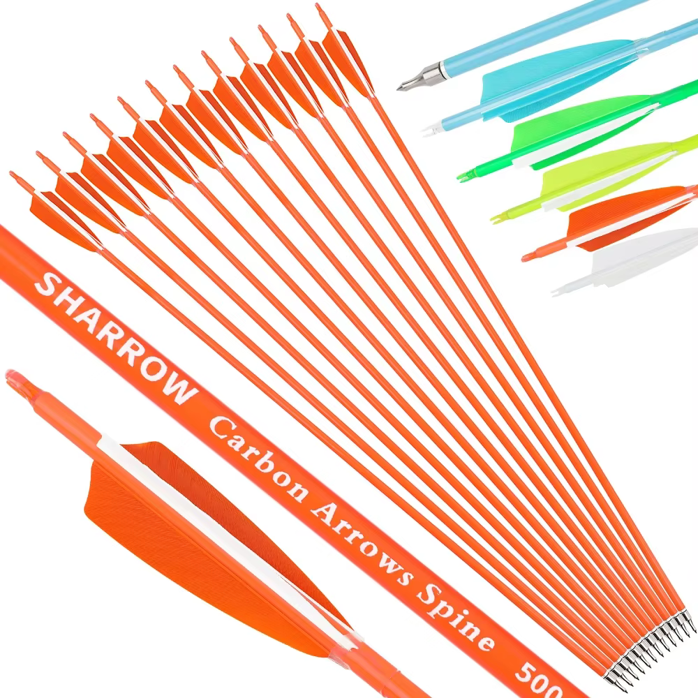 Flechas carbono con pluma natural para arco compuesto o recurvo - imagen 5