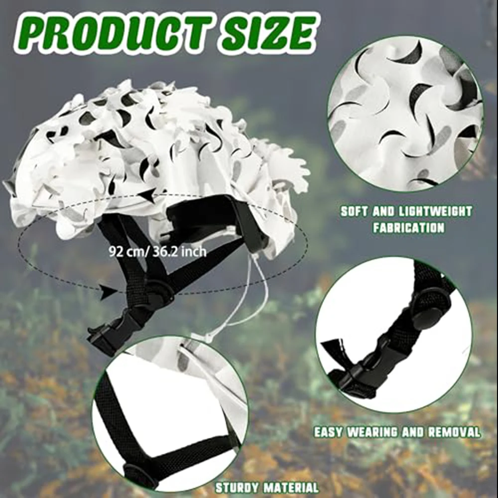 Funda táctica para casco camuflaje hojas, malla transpirable - imagen 2