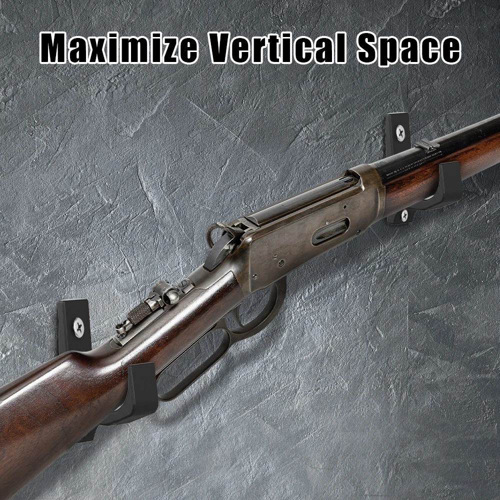 Soporte de pared horizontal rifles: ganchos exhibición escopetas caza