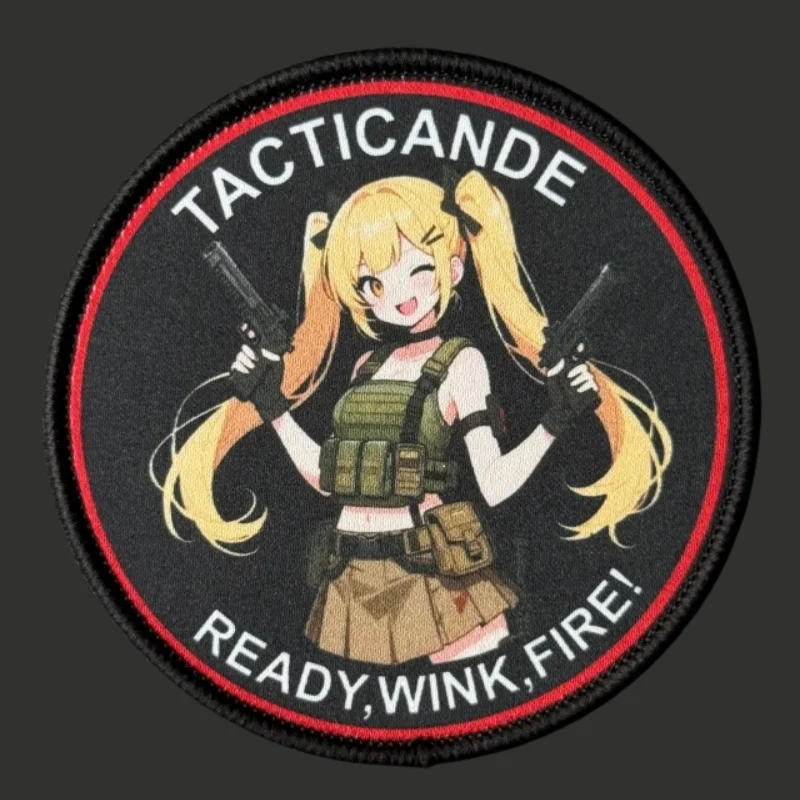 Parche táctico anime chica impreso con gancho y bucle para ropa