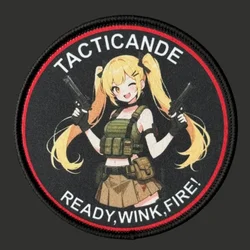Parche táctico anime chica impreso con gancho y bucle para ropa