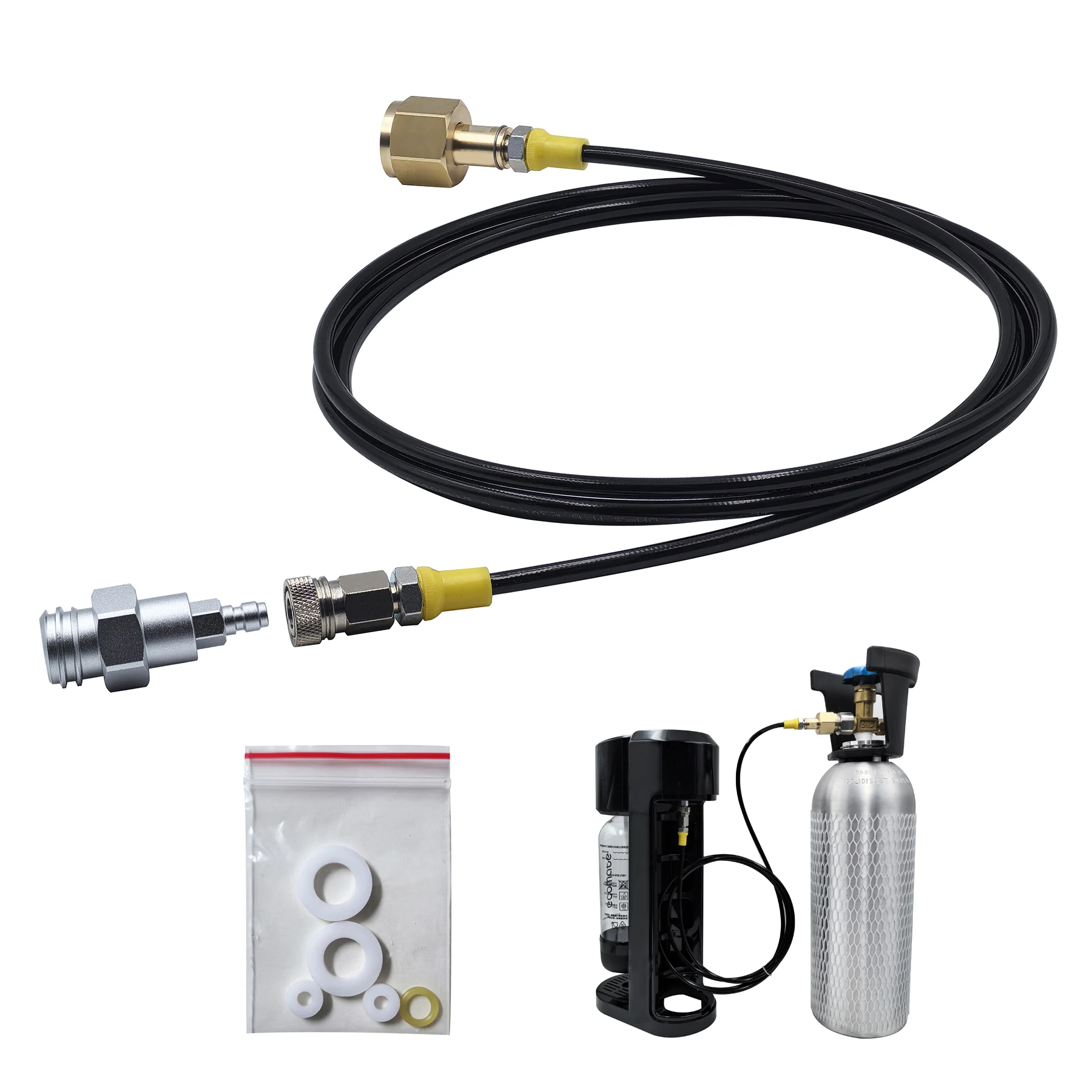 Cilindro CO2 TR21 con adaptador y manguera para máquina soda