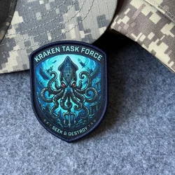 Parche táctico velcro pulpo Brigada Kraken estampado para gorra