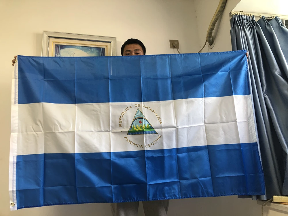 Bandera Nacional de Nicaragua Poliéster Colgante - imagen 2