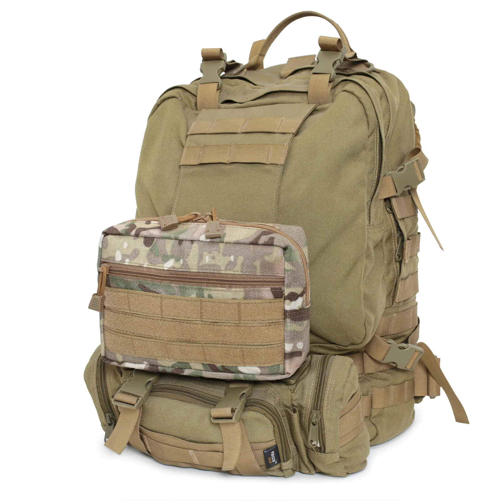 Chaleco táctico porta placas MOLLE con riñonera y bolsa abatible - imagen 4