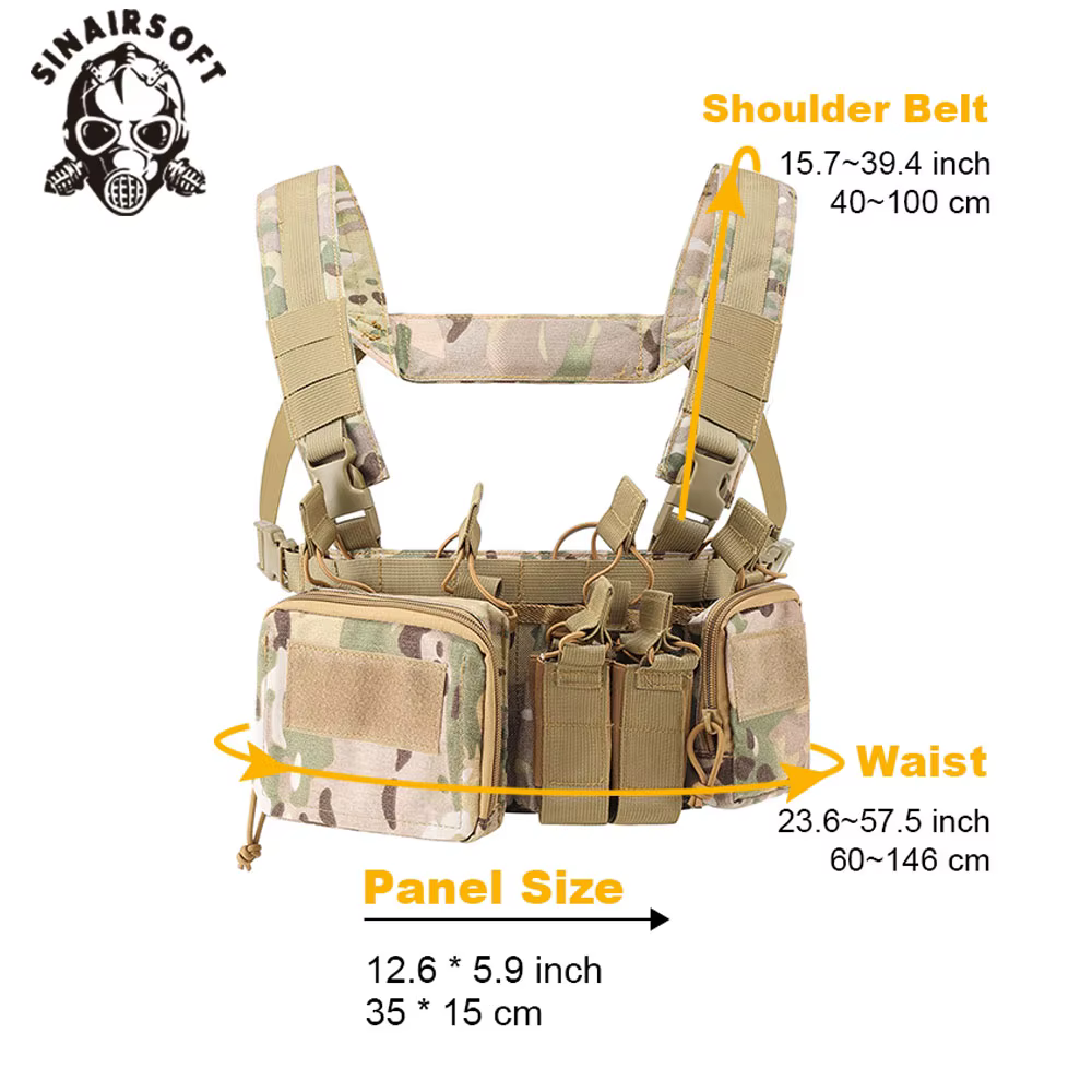 SINAIRSOFT CS Match Wargame TCM Pecho Táctico Airsoft MOLLE Nylon