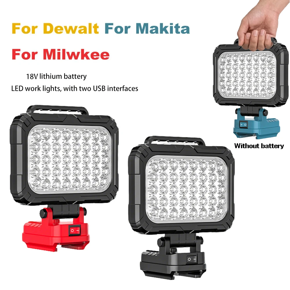 Linterna de trabajo LED USB recargable compatible Dewalt Makita - imagen 4