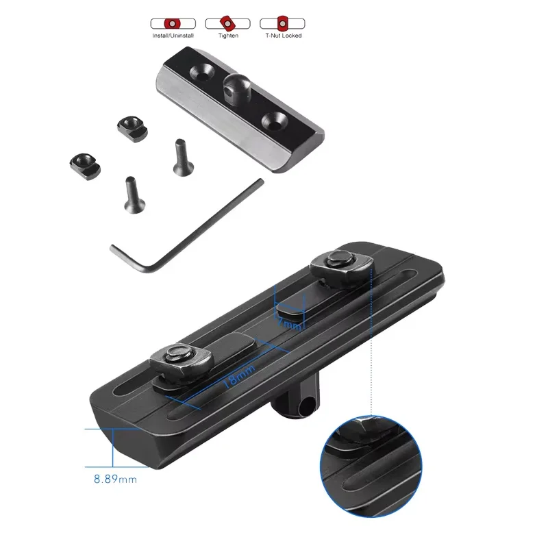 Adaptador bípode Harris para riel MLOK – Montaje perno eslinga - imagen 2