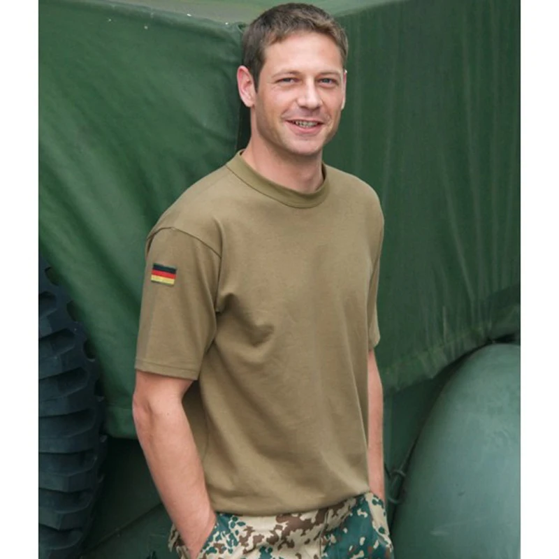 Camiseta militar alemana de algodón, táctica manga corta - imagen 2