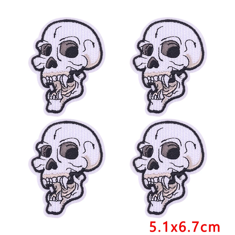 Parches termoadhesivos calaveras punk góticos para chaquetas y ropa - imagen 2