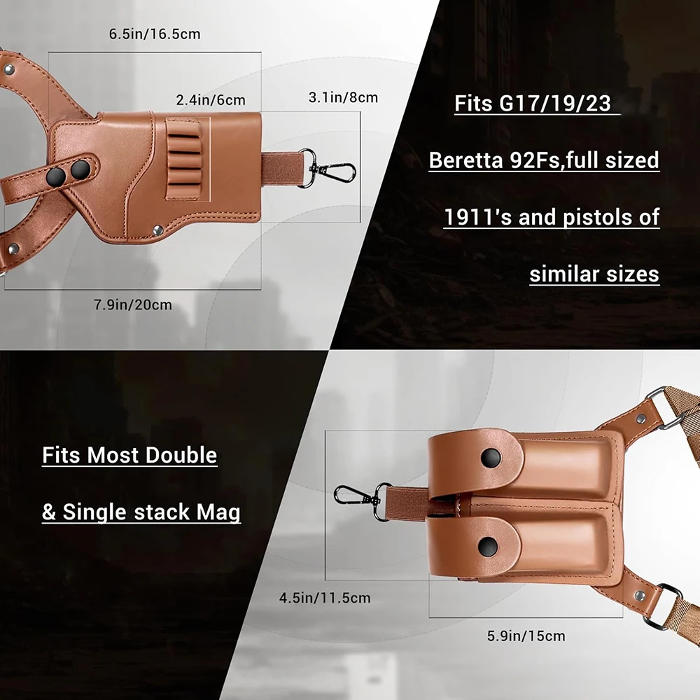 Funda táctica oculta para pistola con óptica y doble bolsa cargador - imagen 4