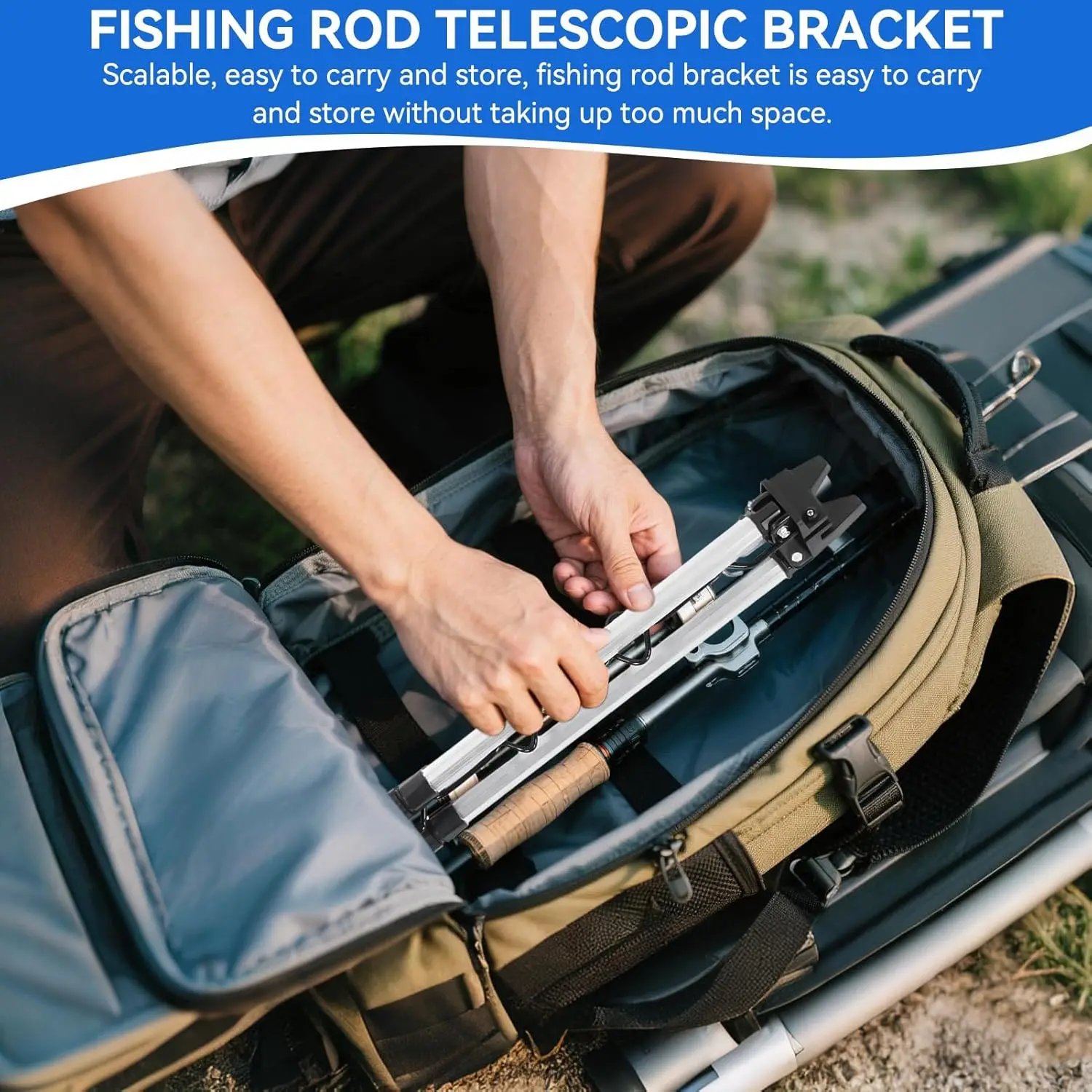 Soporte trípode telescópico para cañas, apoyo portátil de pesca - imagen 5