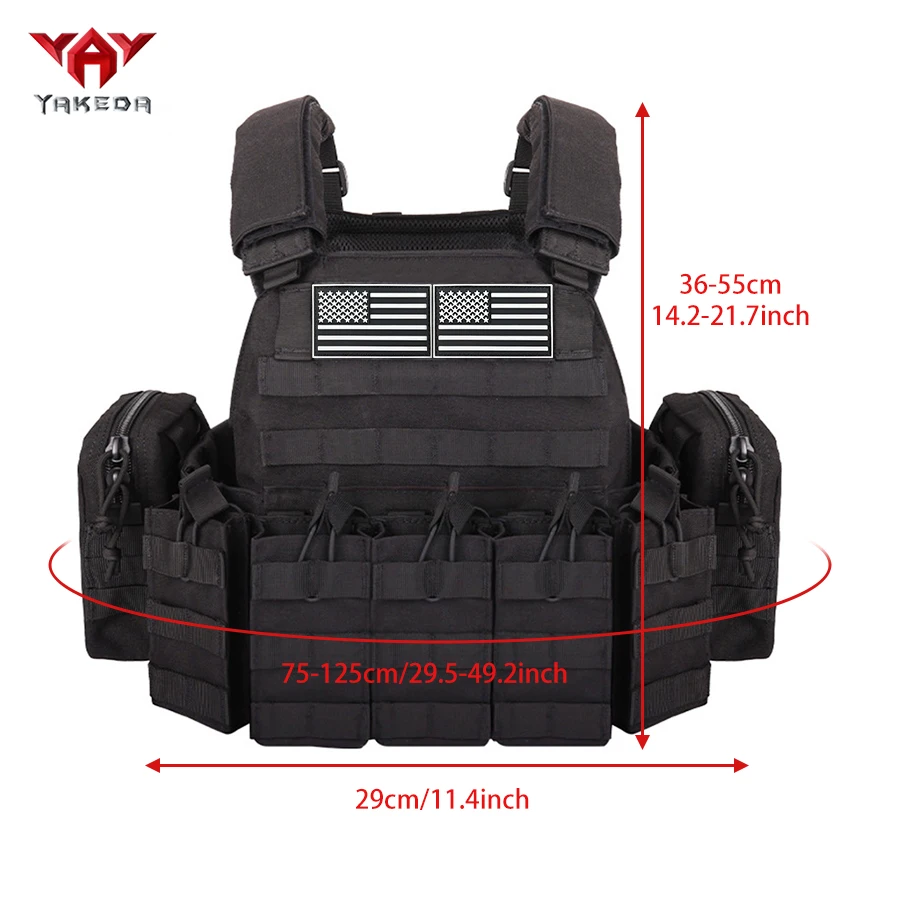 Chaleco táctico YAKEDA de caza MOLLE exterior con bolsillo bolsa agua - imagen 3