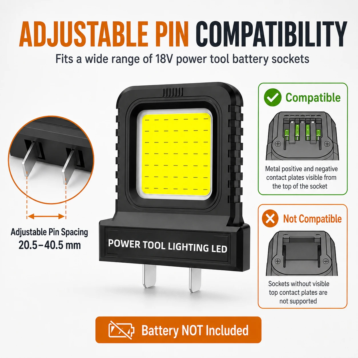 Lámpara LED de trabajo ajustable para baterías de litio - imagen 5