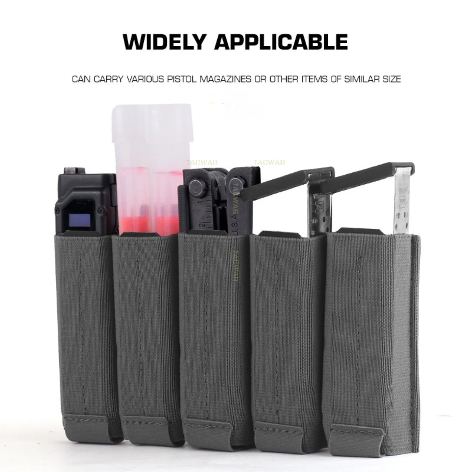 Porta cargadores MOLLE pistola 9mm para chaleco táctico airsoft - imagen 5