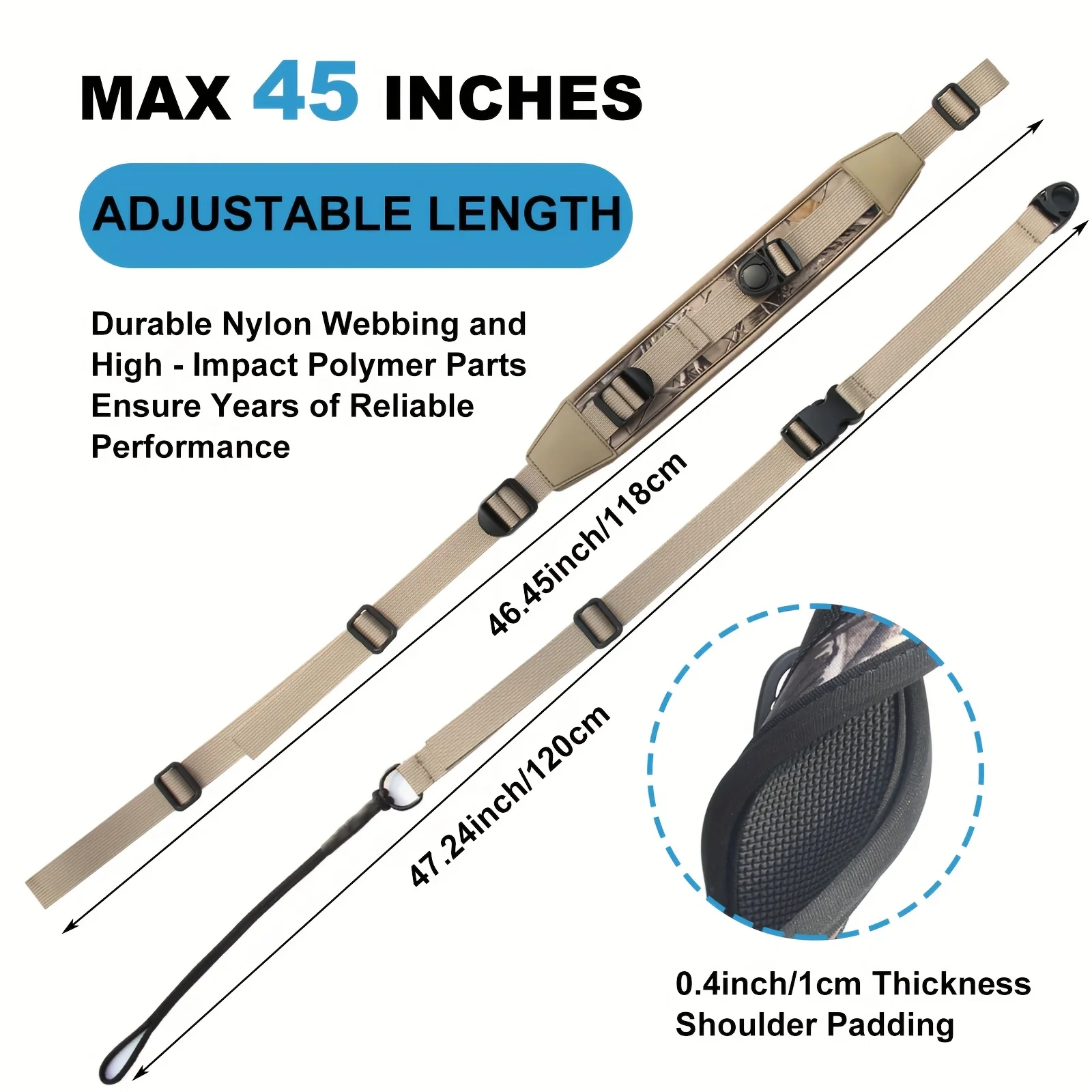 Correa táctica rifle unipunto neopreno ajustable cruzada para caza y tiro - imagen 4