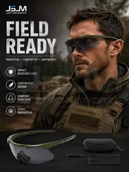 Gafas tácticas JSJM UV400 con lentes resistentes a impactos