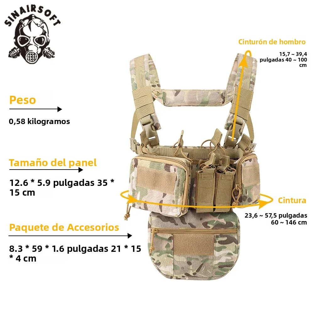 Chaleco Táctico CS Match TCM Airsoft con Sistema MOLLE - imagen 4