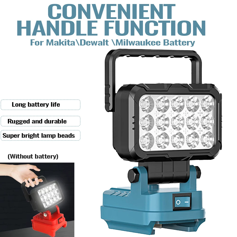 Lámpara de trabajo LED portátil USB Dewalt/Makita/Milwaukee - imagen 5