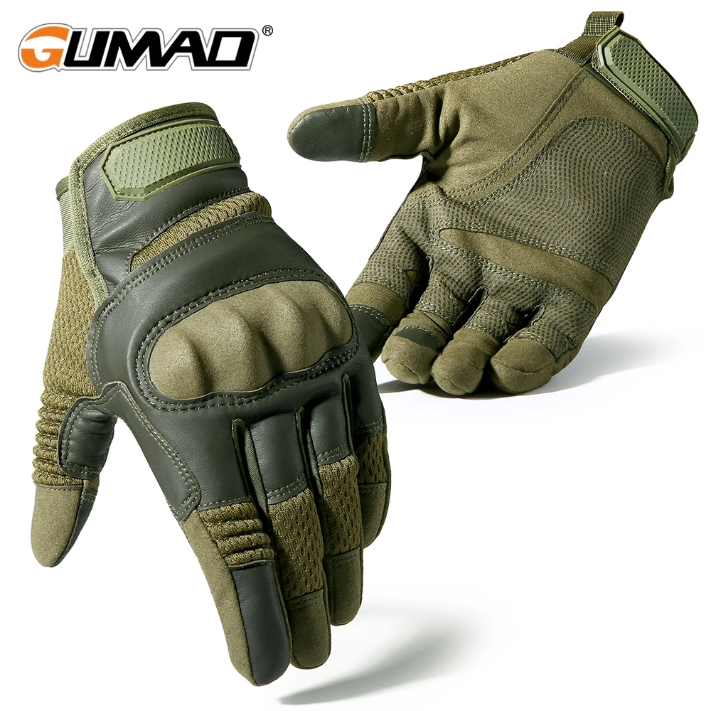 Guantes tácticos piel sintética con pantalla táctil