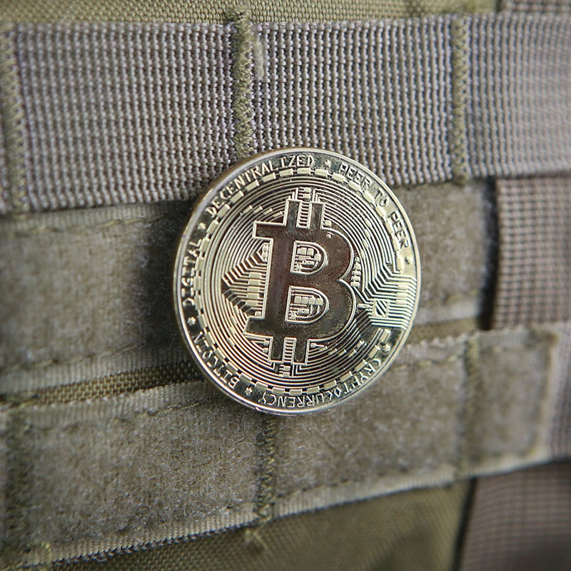Parche táctico metálico Bitcoin BTC para chaleco y mochila MOLLE - imagen 4