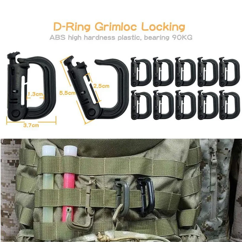 Accesorios Molle tácticos: clips, hebillas y ganchos tipo D - imagen 5