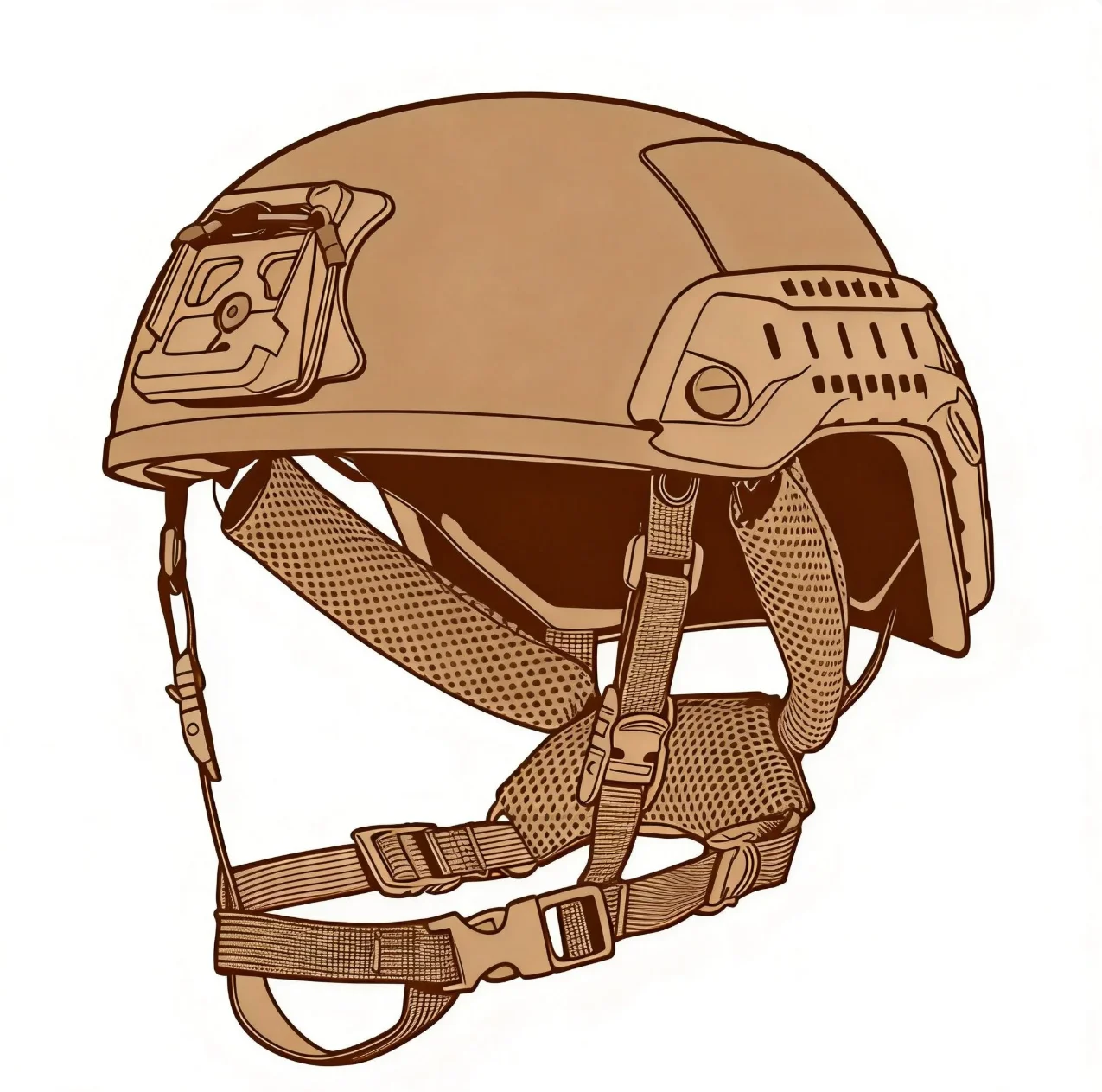 Casco táctico protector ECH MICH2001 fibra de aramida corte alto - imagen 2