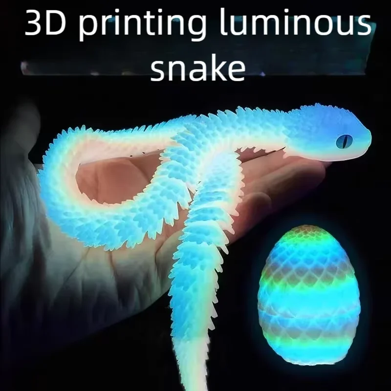 Figura reptil Serpiente de Cristal impresa 3D, dientes móviles - imagen 4