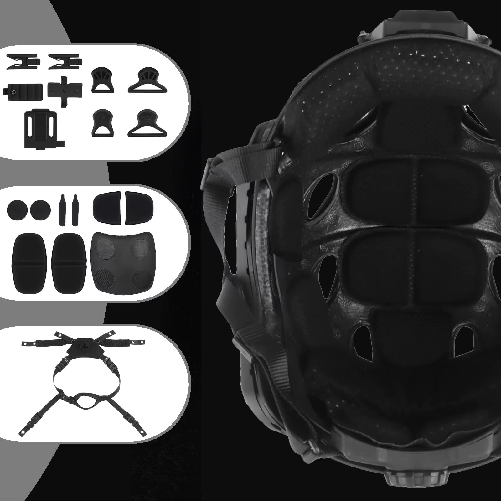 Casco bump táctico con gafas abatibles, parches y luz señal - imagen 5