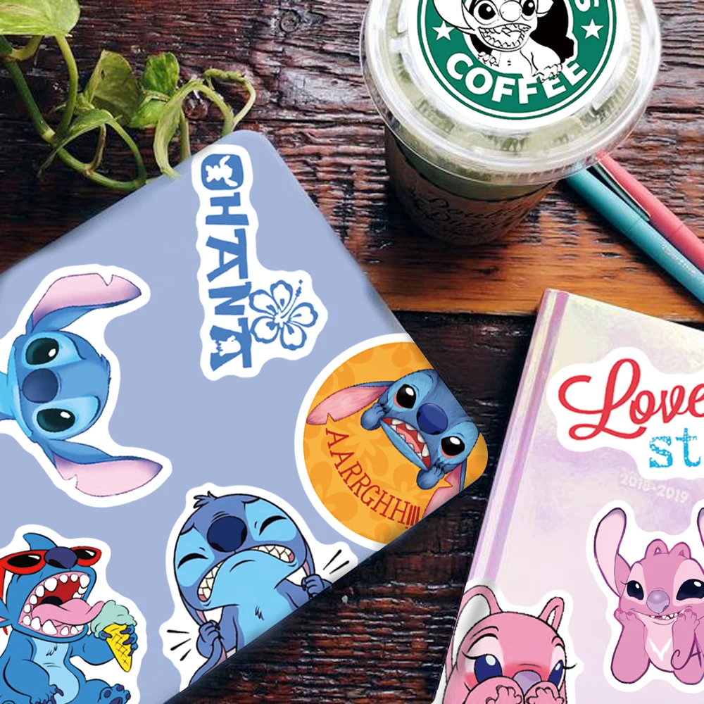 Pegatinas Stitch de vinilo para cuadernos, botellas y equipaje - imagen 3