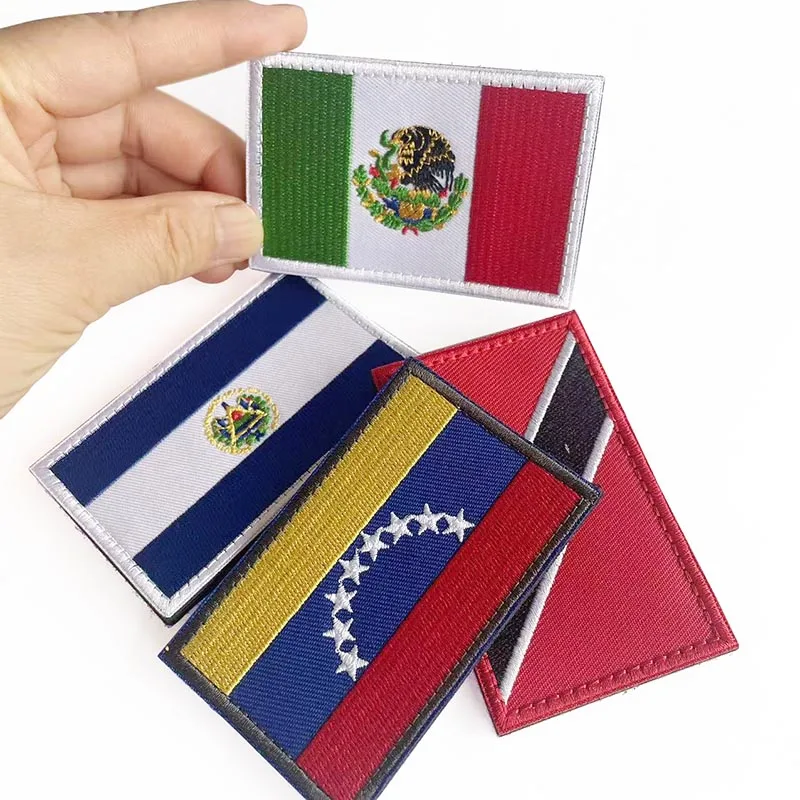 Parche bordado banderas América del Sur – Morale táctico con cierre Velcro MOLLE - imagen 4