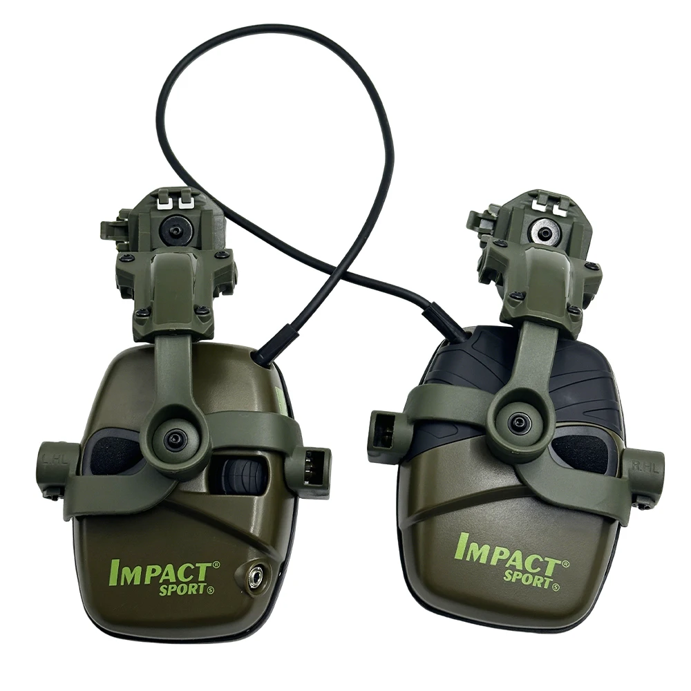 Auriculares tácticos de protección auditiva verdes