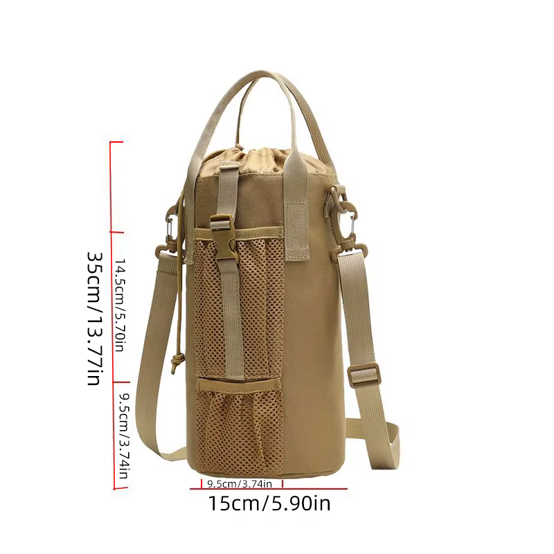Bolsa táctica vista frontal con sistema Molle