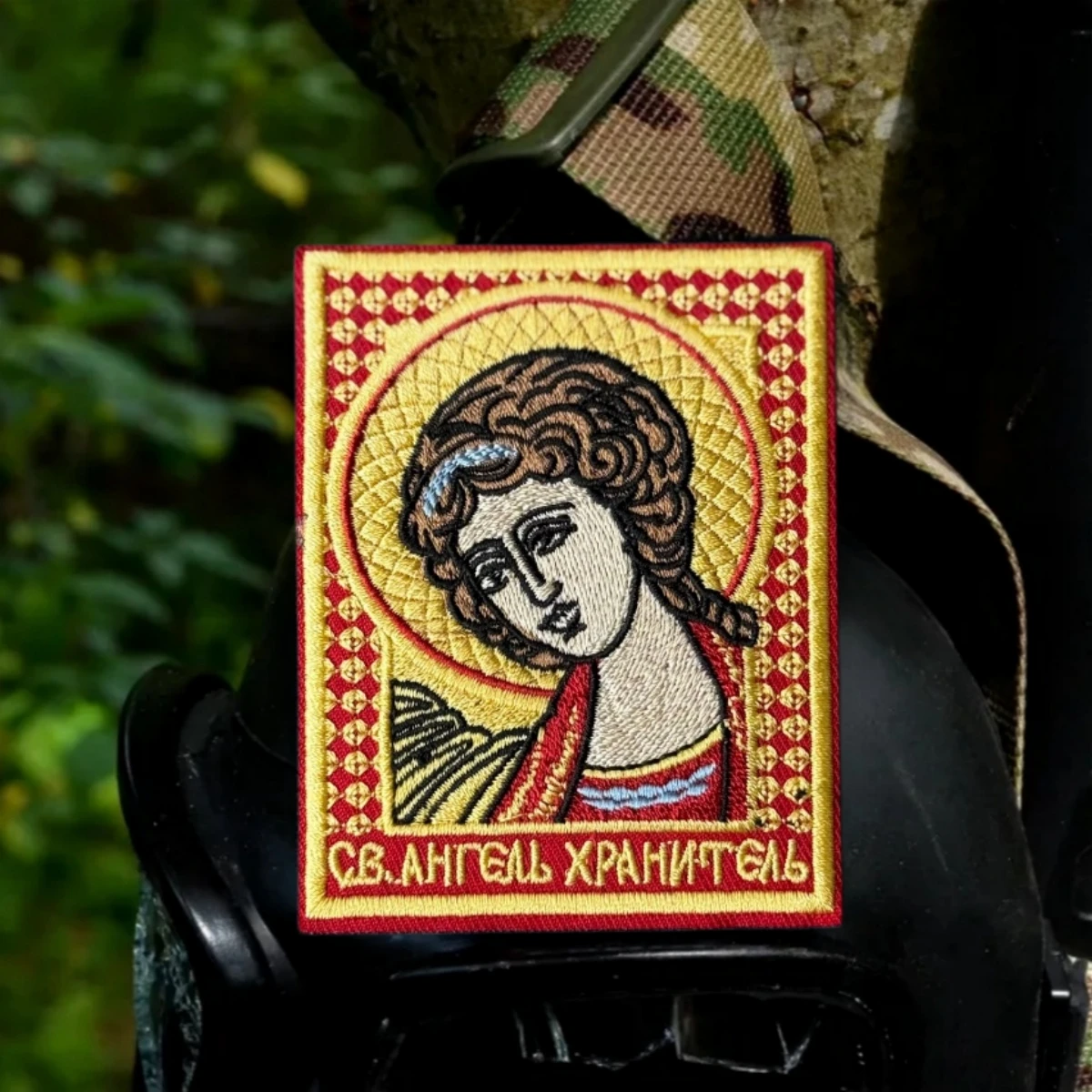 Parche táctico bordado ángel guardián con Velcro St. chevron - imagen 3
