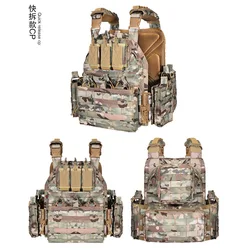 Chaleco táctico MOLLE portaplacas asalto con liberación rápida