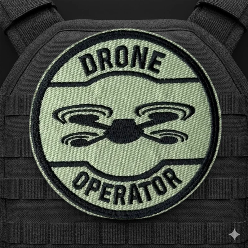 Parche táctico operador de drones con velcro bordado para brazalete - imagen 5