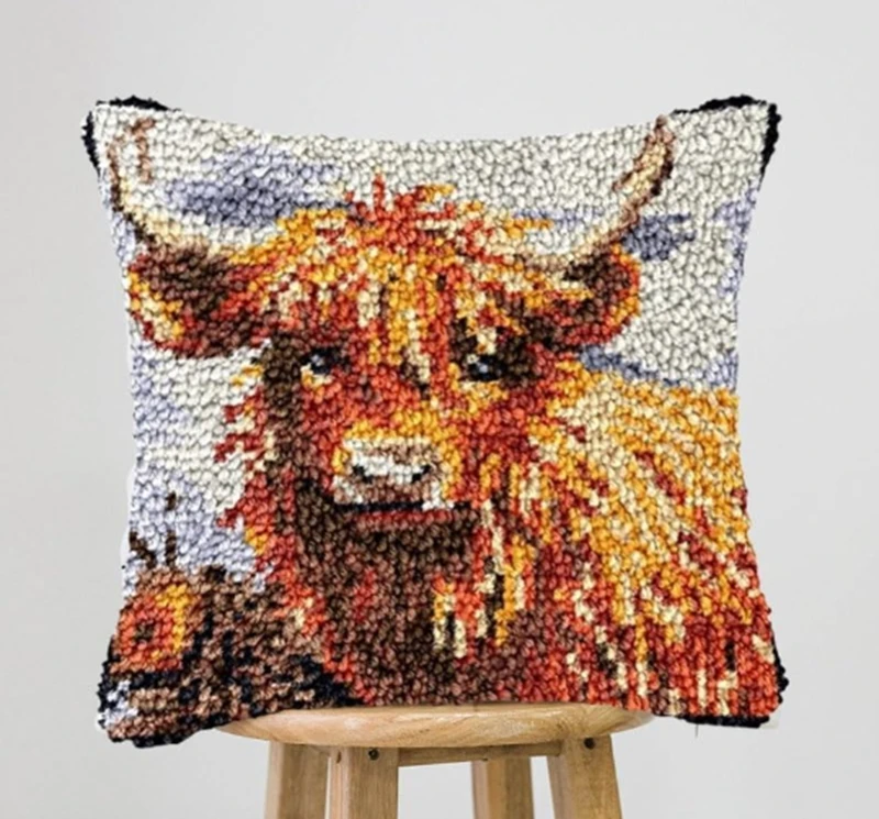 Kit de bordado Smyrna para almohadas con animales en ganchillo - imagen 5