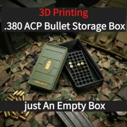 Caja de munición .380 ACP impresa en 3D para colección