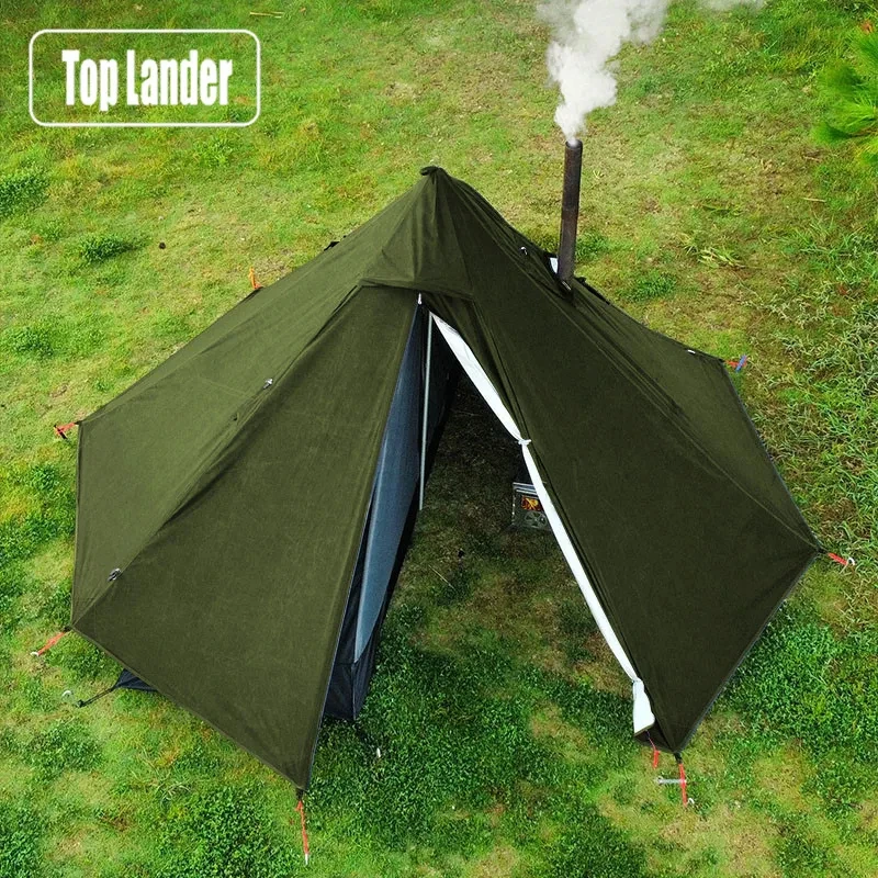 Tienda tipi ultraligera doble capa con ventana y chimenea - imagen 5