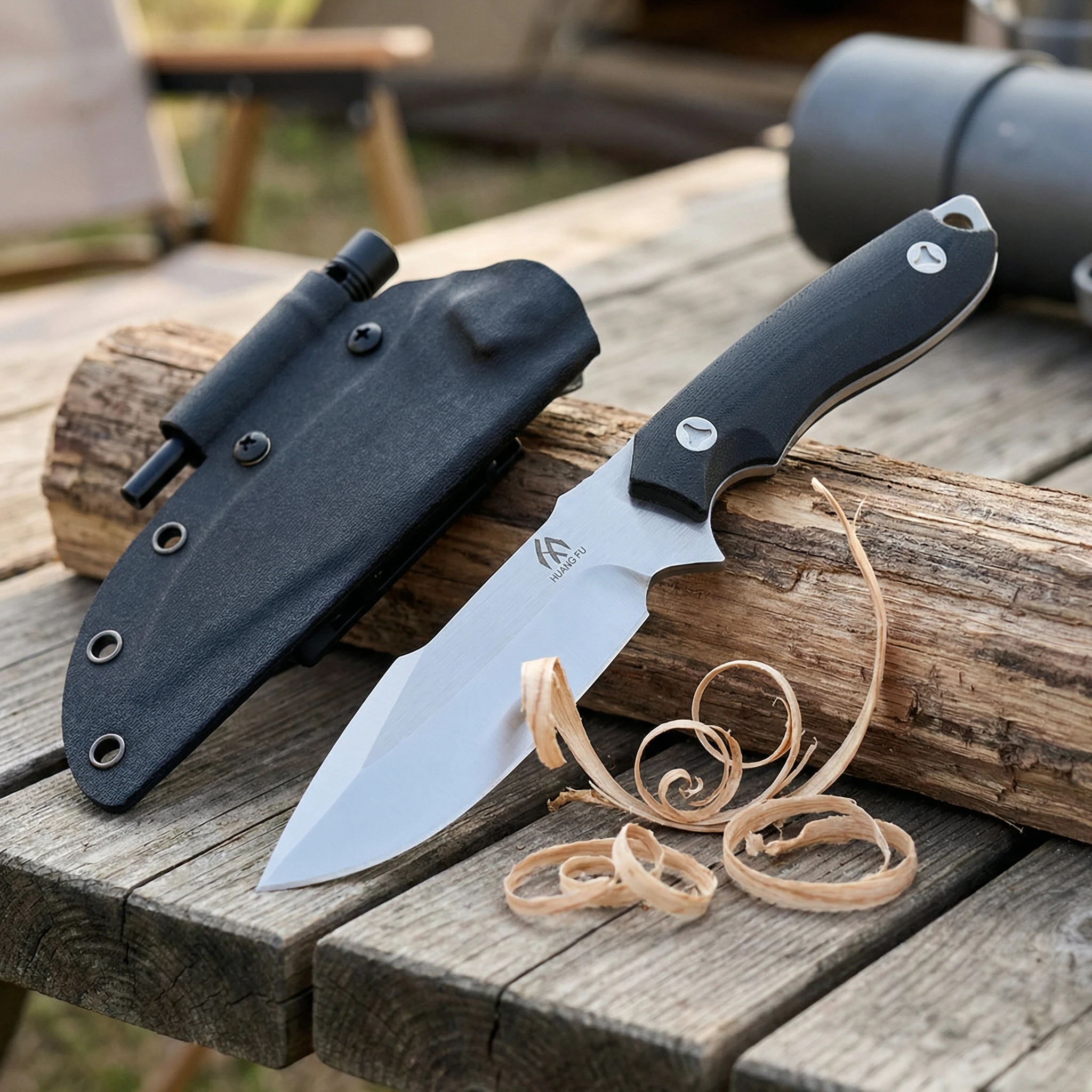 Cuchillo táctico hoja fija para exterior con funda resistente - imagen 2