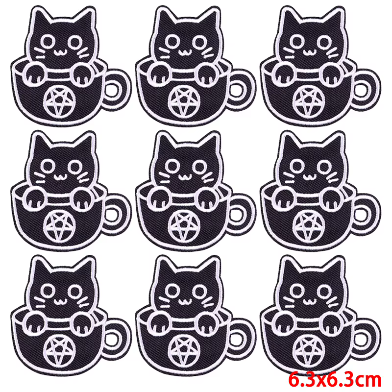 Parche termoadhesivo bordado gato y rana – Dibujo animal para ropa - imagen 4
