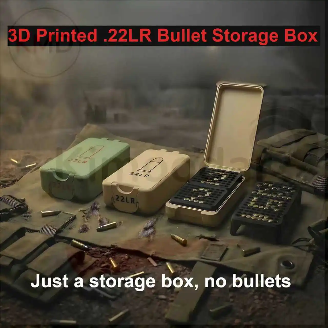 Caja de almacenamiento 22LR con diseño impreso