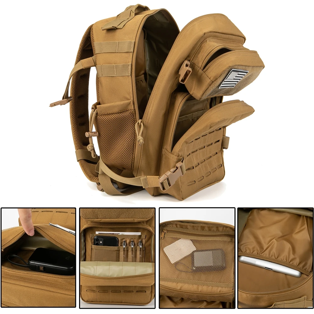 Pack de ataque táctico MOLLE 25L EDC senderismo supervivencia - imagen 2