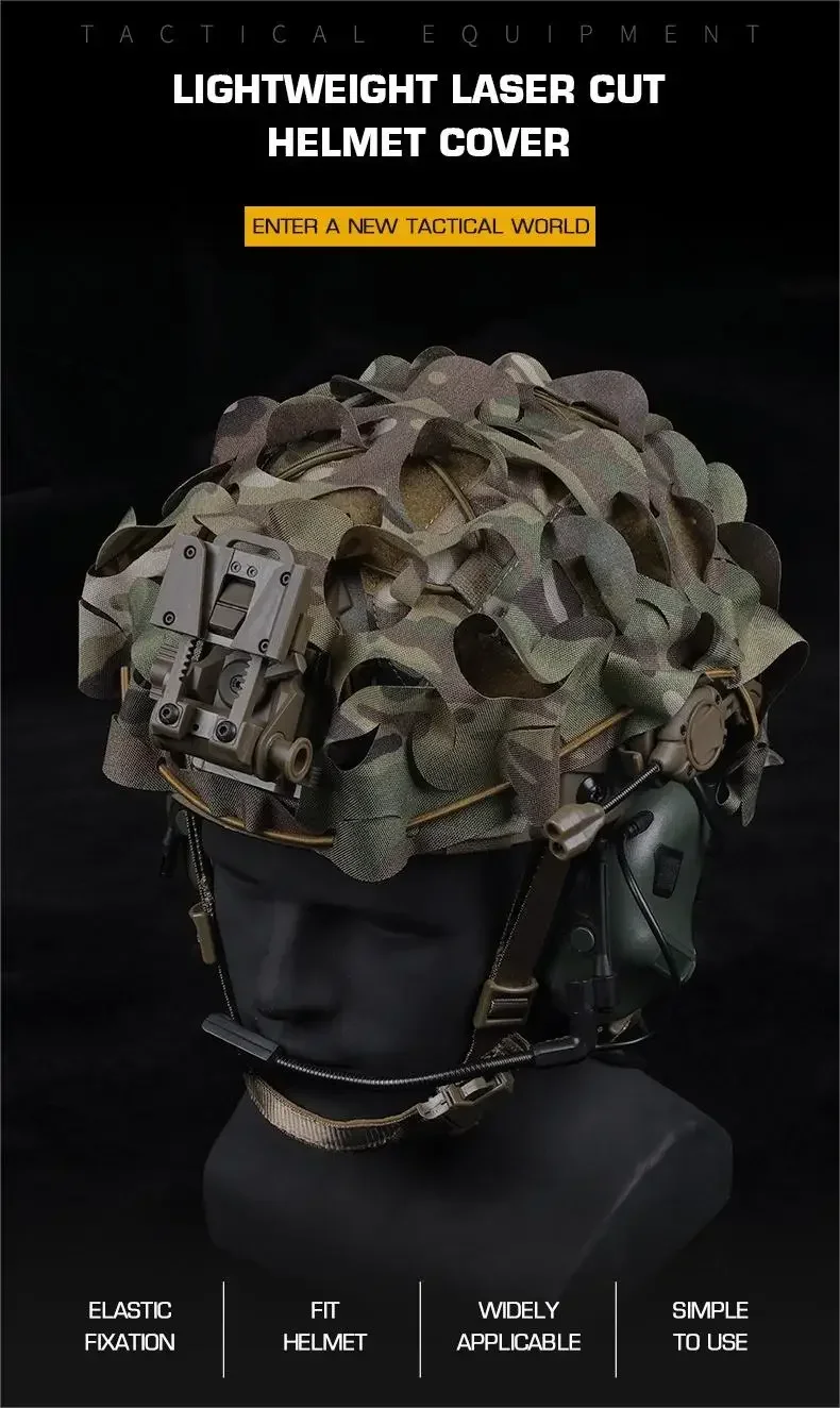 Funda táctica de malla camuflada para casco