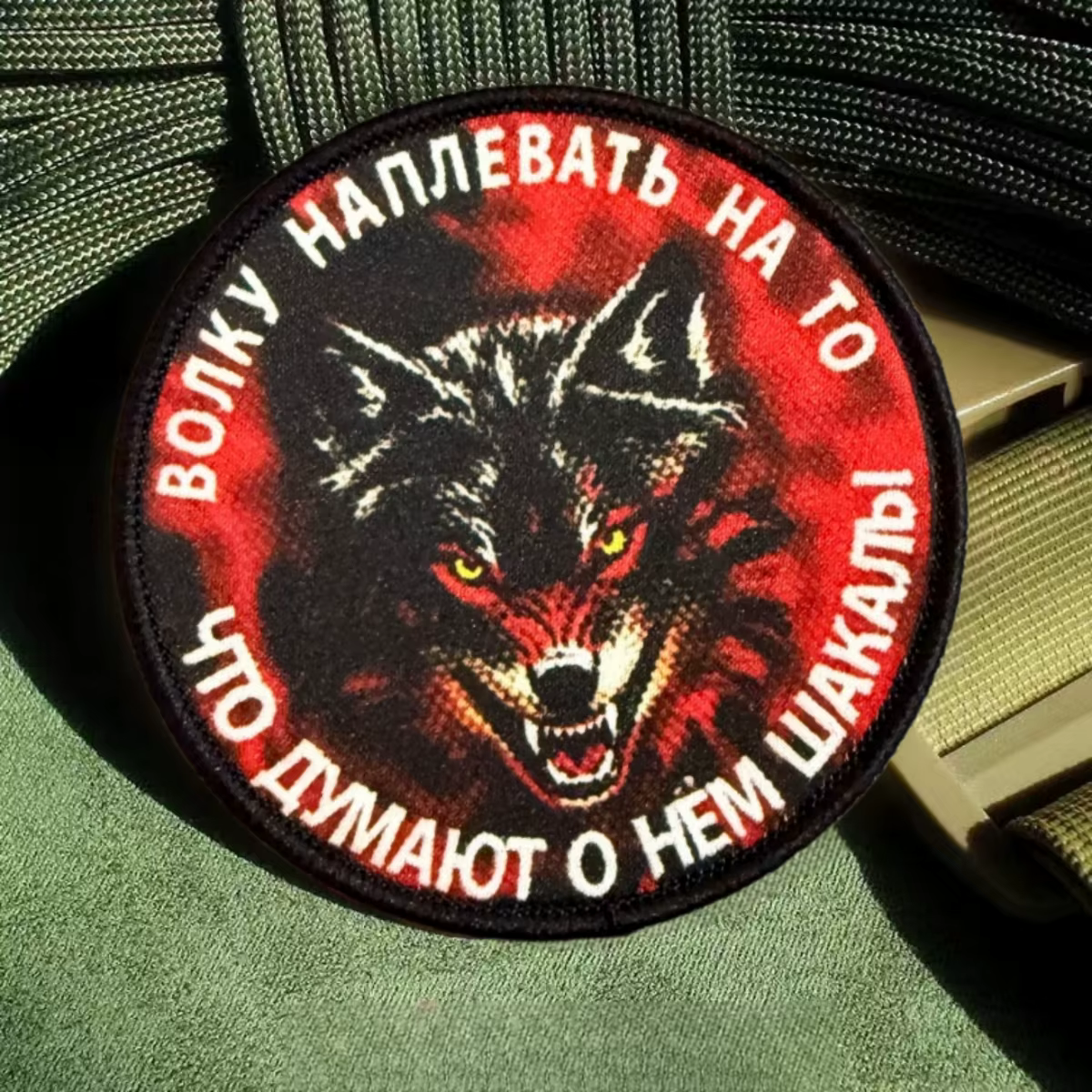 Parche táctico moral chevron El lobo no se preocupa con velcro - imagen 5