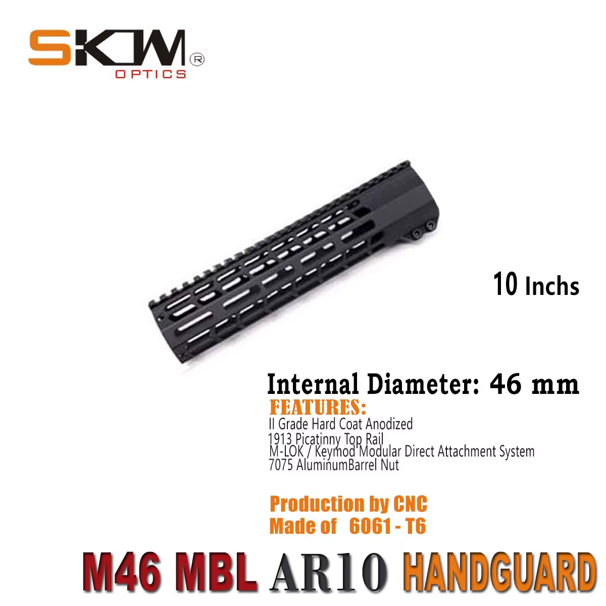 SKWOPTICS Guardiamano M-LOK LR308 AR10 aluminio flotante libre - imagen 2