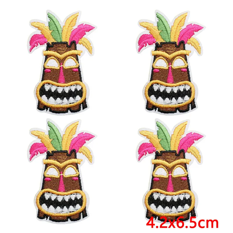 Parche bordado tropical termoadhesivo para planchar palma limon coco