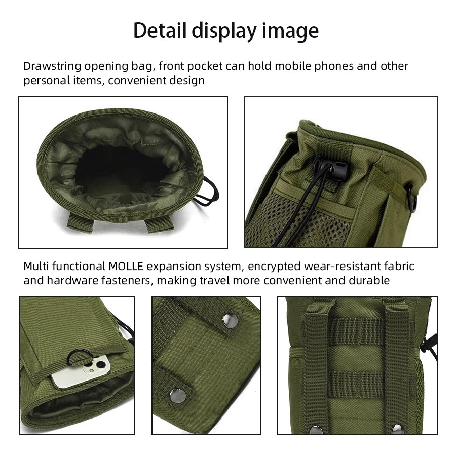 Riñonera táctica MOLLE para senderismo, camping y viajes compacta - imagen 3