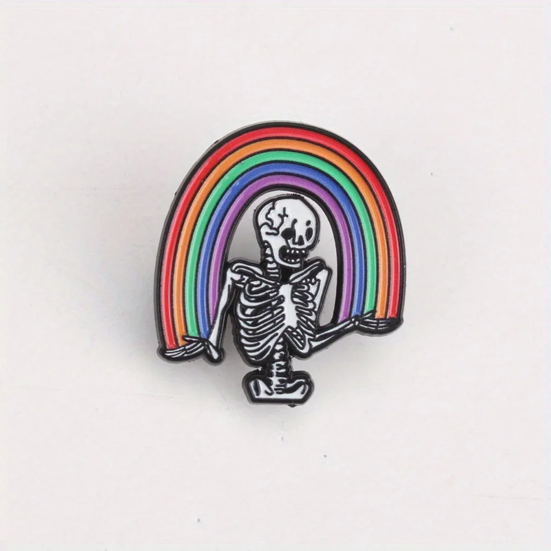 Broche insignia esqueleto arcoíris peculiar, accesorio para ropa - imagen 4