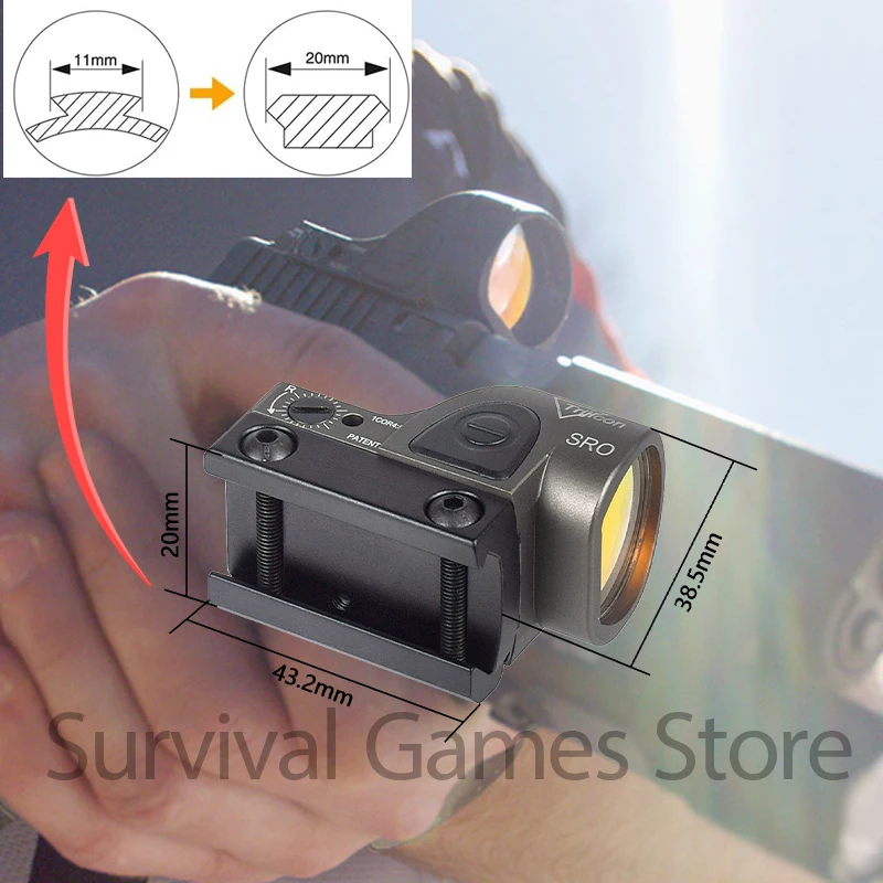 Trijicon SRO mira punto rojo táctica colimador riel Picatinny - imagen 4